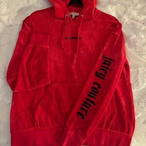 RARE juicy couture, red, velvet / velour hoodie, size S/M